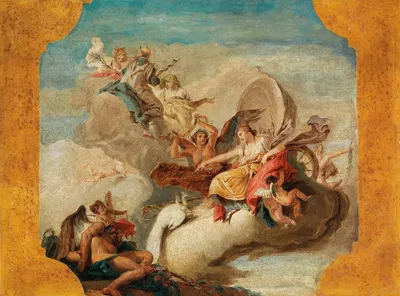 Juno unshackling Time and Chastity with Matrimonial Fidelity and Good Council by Франческо Лоренци — digital art print…
