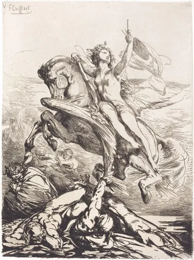 Genius of the Arts by Франсуа-Николя Шиффлар, 1865 — digital art print download