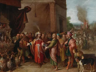 Croesus showing Solon his Riches by Франс Франкен Младший — digital art print download
