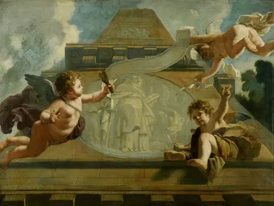De Heilige Anthonius de Heremiet ; Allegorische voorstelling van de verzorging van leprozen en onnozelen by Жерар де…