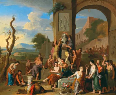 A sacrifice in Roman ruins by Жерар Хоэт — digital art print download
