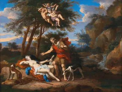 Venus and Adonis by Жерар Хоэт — digital art print download