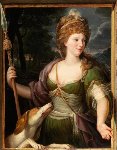 Portrait of a lady as Diana by Немецкая школа — digital art print download