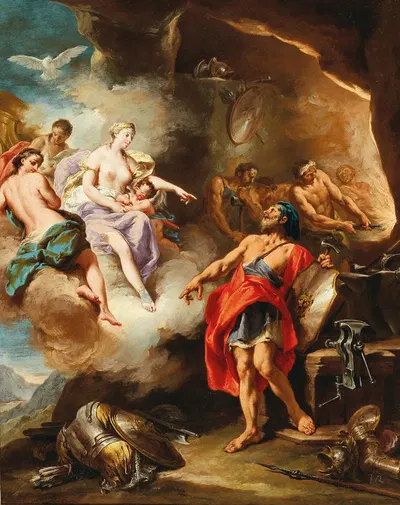 Venus in the forge of Vulcan by Джованни Баттиста Питтони — digital art print download