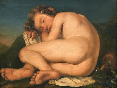 Sleeping Cupid by Итальянская школа — digital art print download