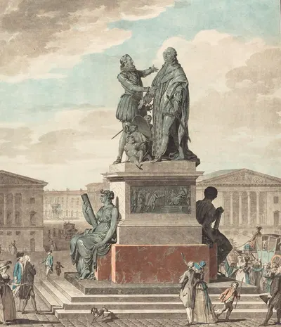 Projet d'un monument a ériger pour le roi by Жан Франсуа Жанине, 1790 — digital art print download