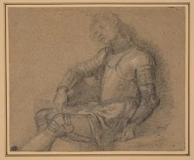 Seated Soldier in Armor by Francesco Curradi — digital art print download