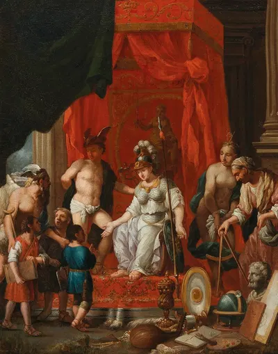 Minerva as Patroness of the Arts by Иоганн Хейс — digital art print download