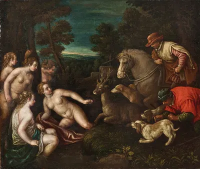 Diana and Actaeon by Leandro Bassano — digital art print download