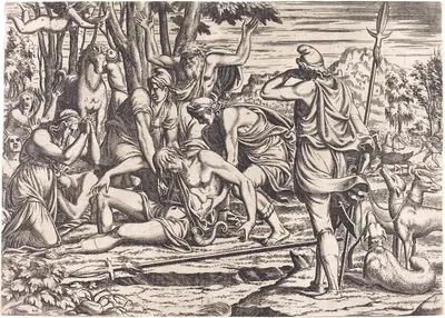 The Death of Adonis by Léon Davent — digital art print download