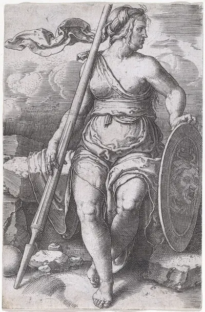 Pallas Athene by Лукас Ван Лейден, 1530 — digital art print download
