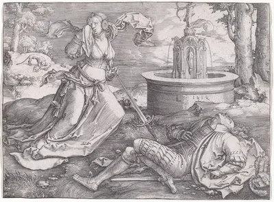 Pyramus and Thisbe by Лукас Ван Лейден, 1514 — digital art print download