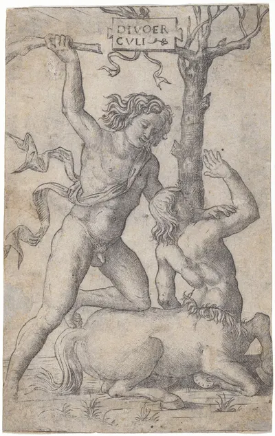 Hercules and Nessus by Marcantonio Raimondi — digital art print download