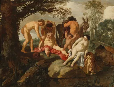 The Drunken Silenus with the Phrygian Peasants by Мойсес ван Уйтенбрук — digital art print download
