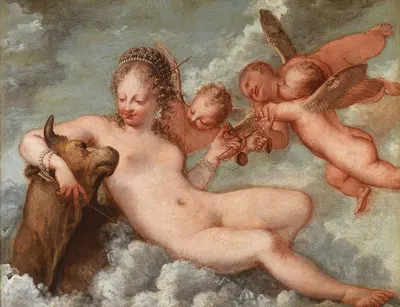 Venus accompanied by Libra and Taurus by Pietro Liberi — digital art print download