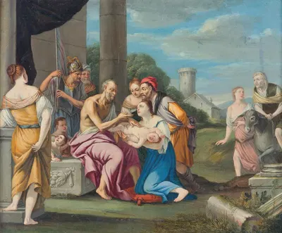 Liriope bringing Narcissus before Tiresias by Венецианская школа — digital art print download