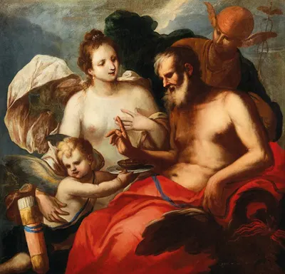Venus and Cupid, Jupiter and Mercury by Венецианская школа — digital art print download