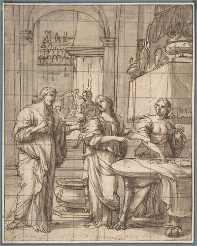 Christ in the House of Martha and Mary by François Perrier — digital art print download