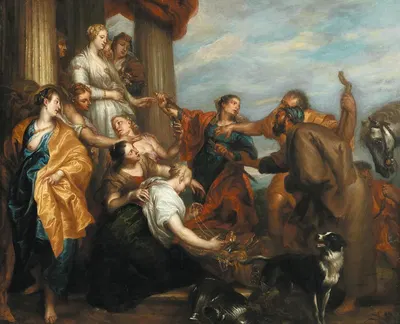 Achilles among the daughters of Lycomedes by Последователь Антони ван Дейка — digital art print download