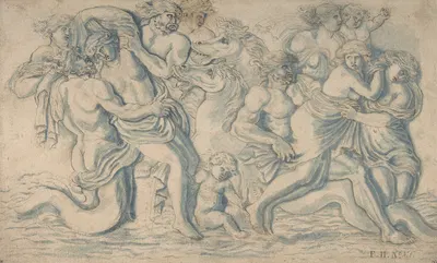 Tritons Carrying Off Nereids by François Perrier — digital art print download