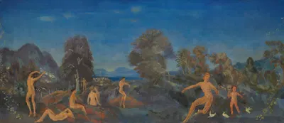Hermes and the Infant Dionysus by Arthur Bowen Davies, 1900-1915 — digital art print download