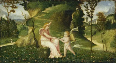 Venus and Cupid in a Landscape by Circle of Giorgione — digital art print download