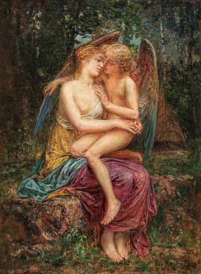 Eros and Psyche by Диоген Майяр — digital art print download