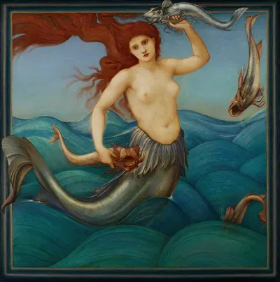 A Sea-Nymph by Sir Edward Coley Burne-Jones, 1881 — digital art print download