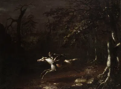 Ichabod Crane Flying from the Headless Horseman by John Quidor — digital art print download