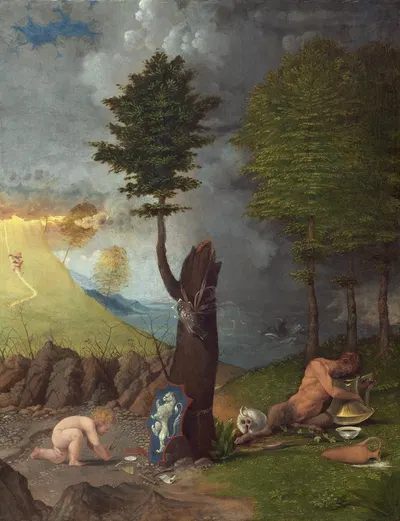 Allegory of Virtue and Vice by Лоренцо Лотто, 1505 — digital art print download