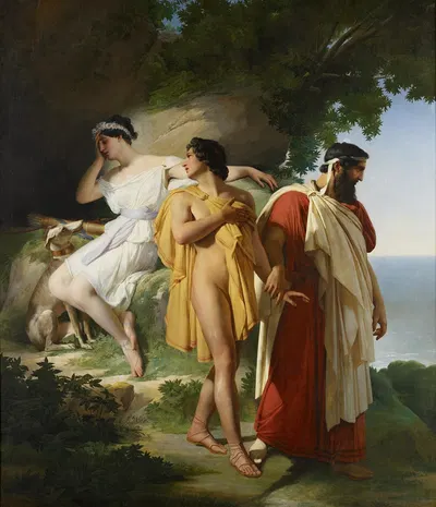 Telemachus and Eucharis by Raymond Monvoisin, 1824 — digital art print download