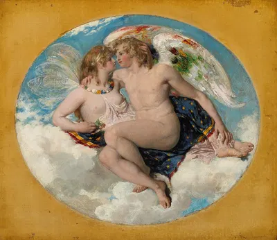 Cupid and Psyche by Уильям Этти, 1821 — digital art print download