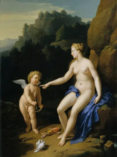 Venus and Cupid by Адриан ван дер Верфф, 1716 — digital art print download