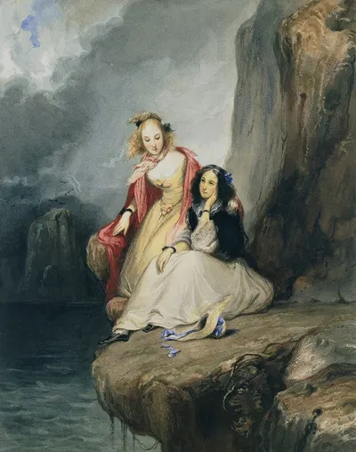 Minna and Brenda by Антуан Жонно, c. 1833 — digital art print download