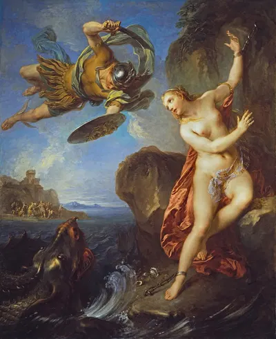 Perseus and Andromeda by Франсуа Лемойн, 1723 — digital art print download