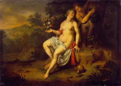 Paris and Oenone by Виллем Ван Мейрис, 1698 — digital art print download