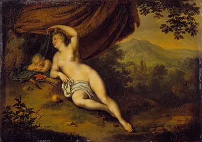 Venus and Cupid by Виллем Ван Мейрис, 1698 — digital art print download