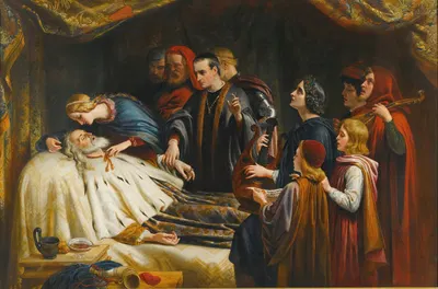 The Awakening Of King Lear By The Kiss Of Cordelia by Charles West Cope, 1850 — digital art print download