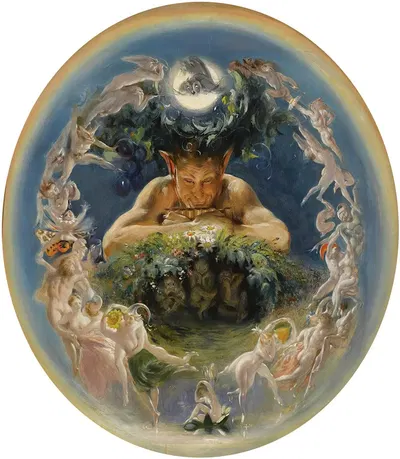 Pan And The Dancing Fairies by Даниэль Макиллис — digital art print download