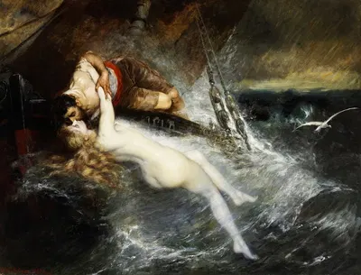 The Kiss of the Siren by Густав Вертхаймер, 1882 — digital art print download