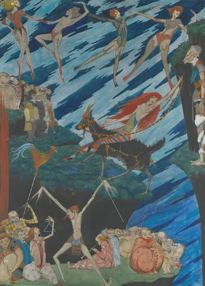 I'll Fly From This Place, With One Bound, To Hell, Or Anywhere, To Leave 'em by Harry Clarke — digital art print download