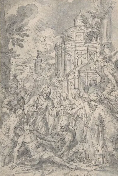 The Raising of the Youth of Naim by Georg Pecham — digital art print download