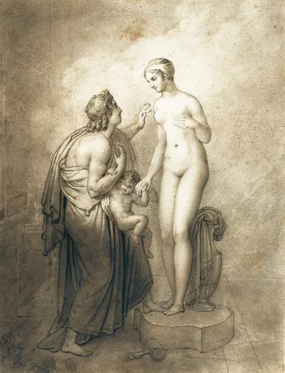 Pygmalion And Galatea by Анн Луи Жироде-Триосон, 1808 — digital art print download