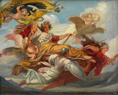 Apotheose der Austria (Skizze zu einem Deckenbild im Neuen Rathaus) by Август Эйзенменгер — digital art print download