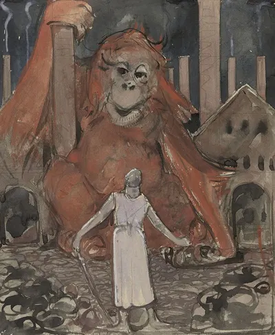Ridder en reuzenaap by Бернар Виллем Вейринк, 1908 — digital art print download