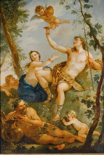The Triumph Of Bacchus by Шарль-Жозеф Натоир, 1736 — digital art print download