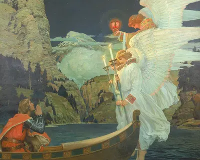 The Knight of the Holy Grail by Frederick Judd Waugh — digital art print download