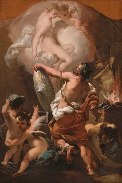 Venus Ordering Armor for Aeneas at Vulcan's Forge by Гаэтано Гандольфи — digital art print download