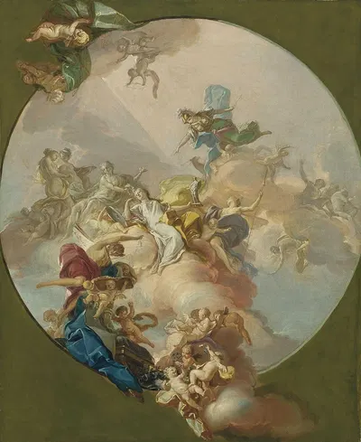 An allegory of peace, a preparatory study for a ceiling by Giacinto Diana — digital art print download