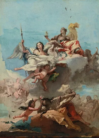 Triumph Of Virtue by Джованни Доменико Тьеполо — digital art print download